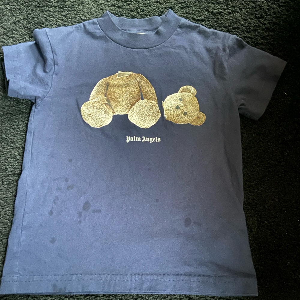 Palm Angels Navy Blue Teddy Bear Tee